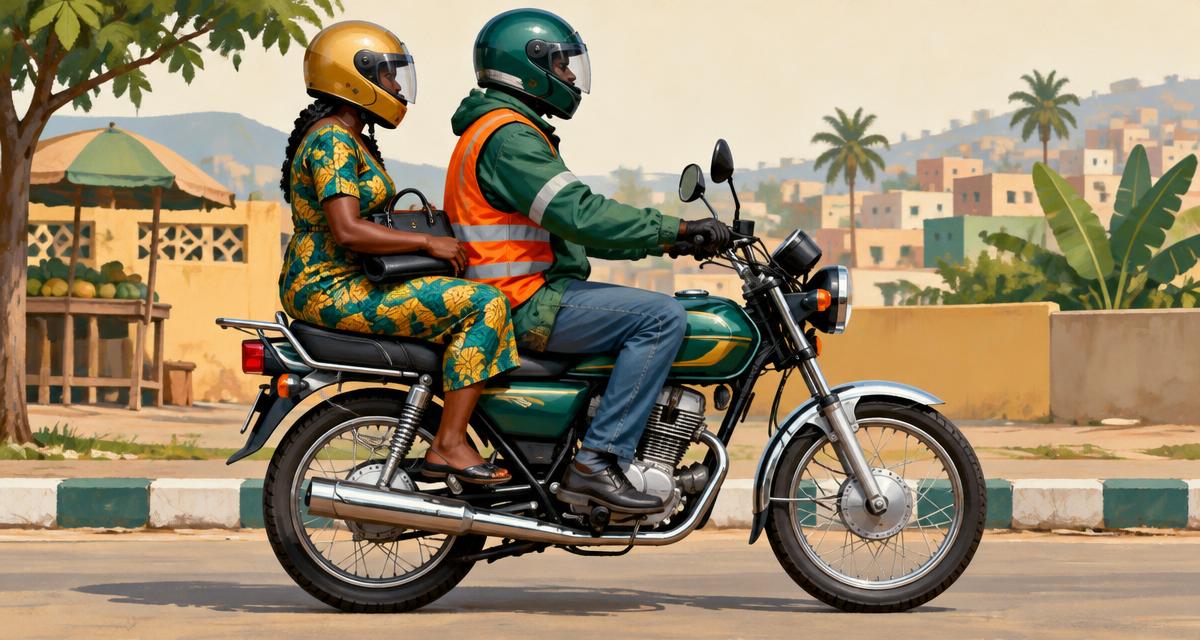 Editorial illustration of a motorcycle with a rider and one passenger